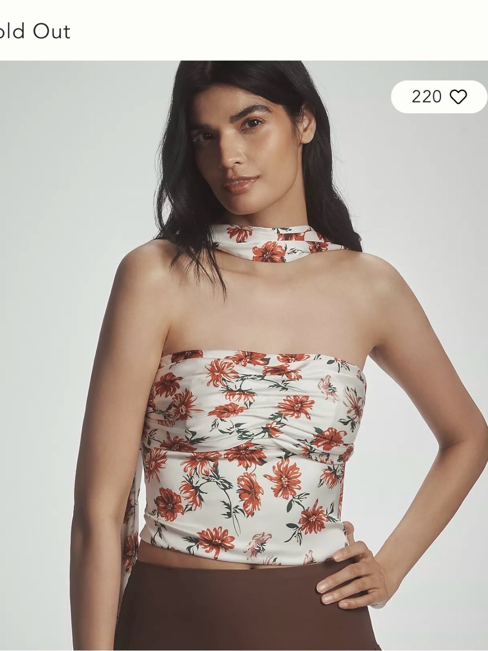 NWOT Anthropologie Mare Mare Strapless Floral Top - White with Rust Floral